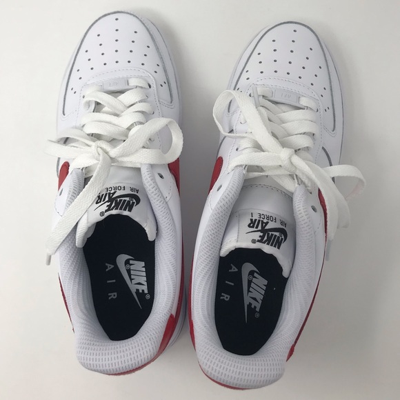 Nike Custom Air Force 1 Leather Parker White RedW - Picture 7 of 8